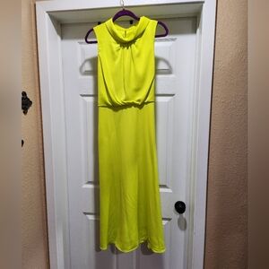 Elegant Karl Lagerfeld Chartreuse Sleeveless Dress